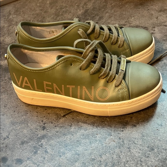 Valentino Olive Green Platform Sneakers - Picture 1 of 6